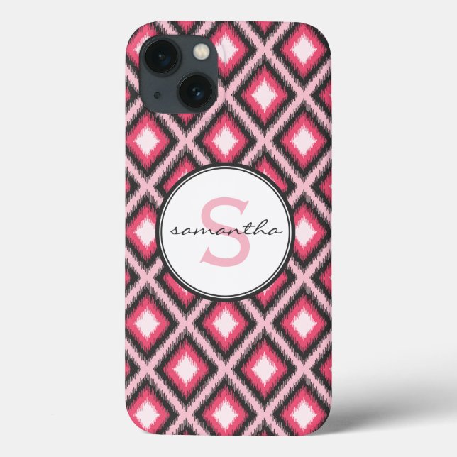 Pink Ikat Monogram Case-Mate iPhone Case (Back)