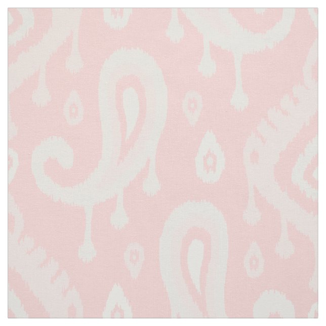 Pink Ikat Paisley Large Scale Fabric (Swatch)