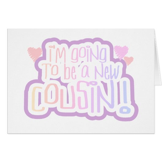 Pink I'm Going to be a Cousin Cards (Front Horizontal)
