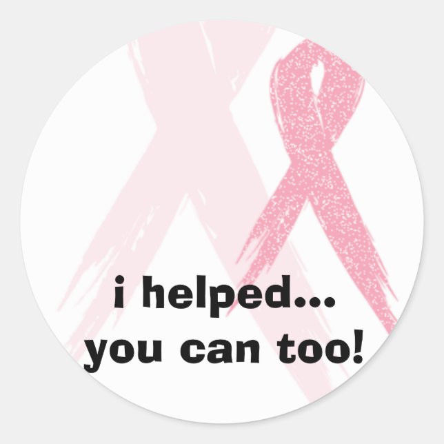 pink_img, i helped...you can too! classic round sticker (Front)