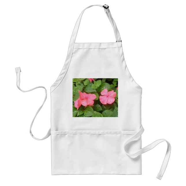 Pink Impatiens Flowers Apron (Front)