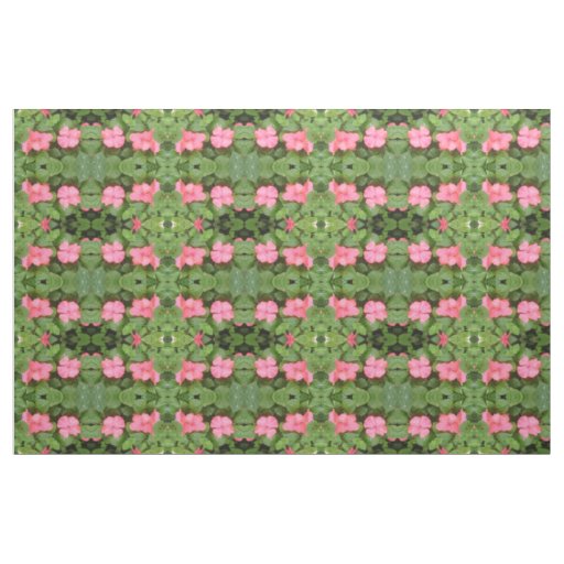 Pink Impatiens Flowers Floral Patterned Fabric