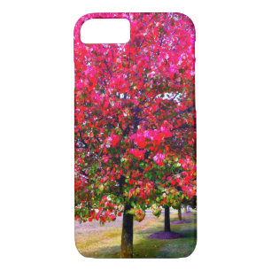 Pink impressionistic Autumn Leaves iPhone 8/7 Case