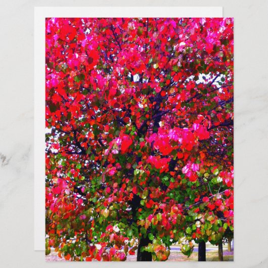 Pink impressionistic Autumn Leaves trees (Front/Back)