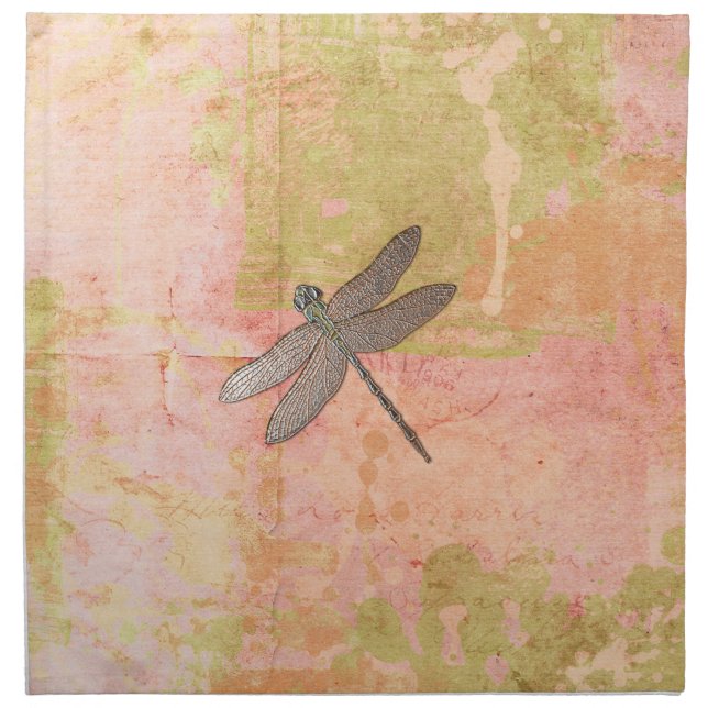 Pink Impressions Dragonfly Cloth Napkin (Front)