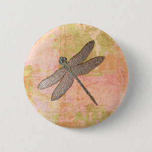 Pink Impressions Dragonfly Pinback Button