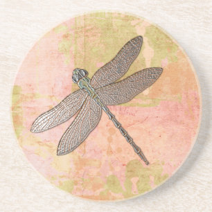 Pink Impressions Dragonfly Sandstone Coaster