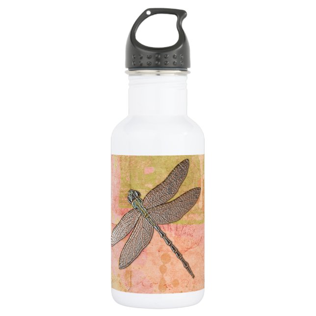 Pink Impressions Dragonfly Water Bottle (Front)