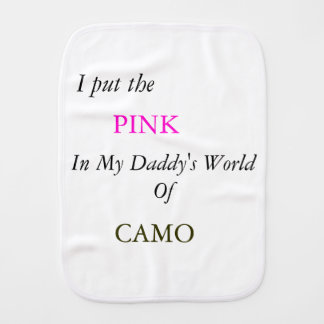 Pink in CAMO Baby Burp Cloth