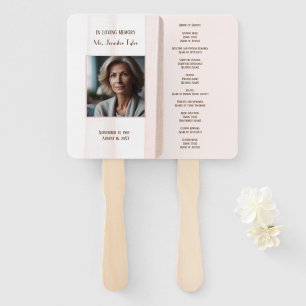 Pink In Loving Memory  Elegant Funeral Memorial Hand Fan