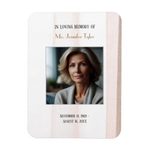 Pink In Loving Memory Elegant Funeral Memorial Magnet