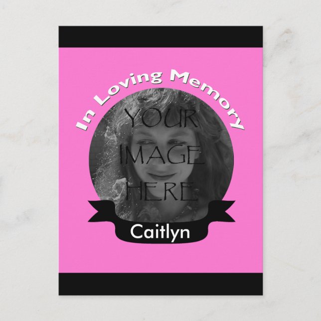 Pink In Loving Memory Photo Postcard (Front)