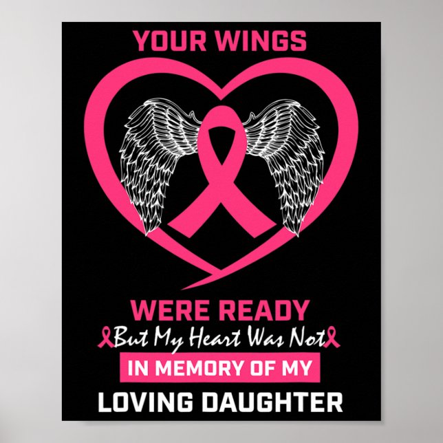 Pink In Memory Of My Loving Daughter Breast Cancer Poster (Front)