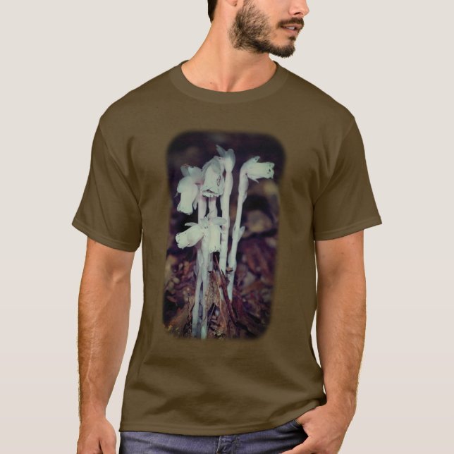 Pink Indian Pipe Wildflower Nature  T-Shirt (Front)