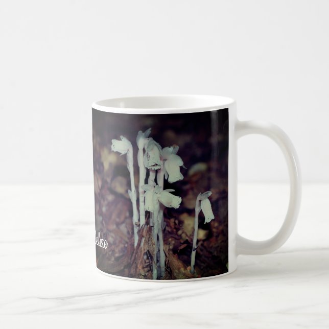 Pink Indian Pipe Wildflower Personalized Coffee Mug (Right)