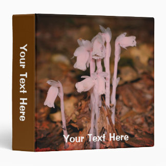 Pink Indian Pipes Wild Flowers Nature Personalized 3 Ring Binder