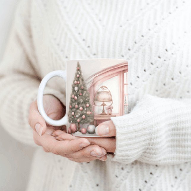 Pink Indoor Christmas Scene Coffee Mug (Creator Uploaded)