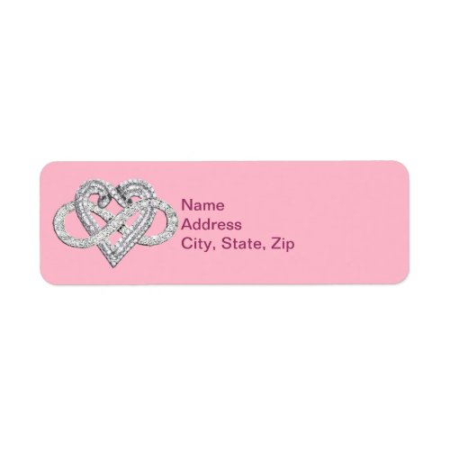 Pink Infinity Heart Address Labels