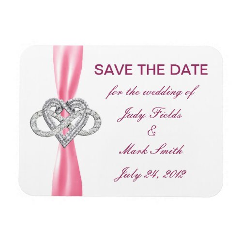 Pink Infinity Heart Save The Date Magnet