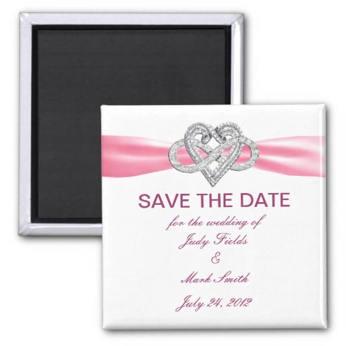 Pink Infinity Heart Save The Date Magnet