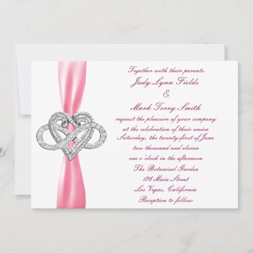 Pink Infinity Heart Wedding Invitation