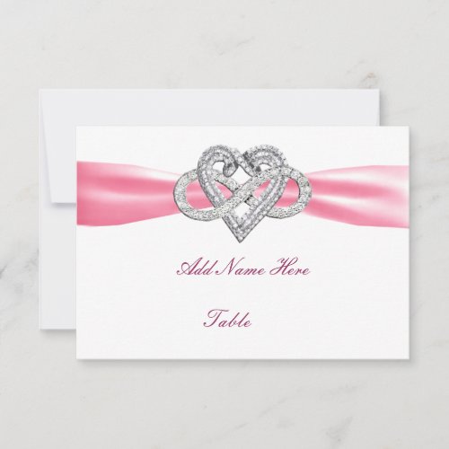 Pink Infinity Heart Wedding Table Place Card