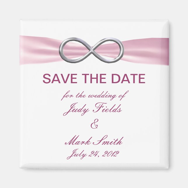 Pink Infinity Wedding Save The Date Magnet (Front)