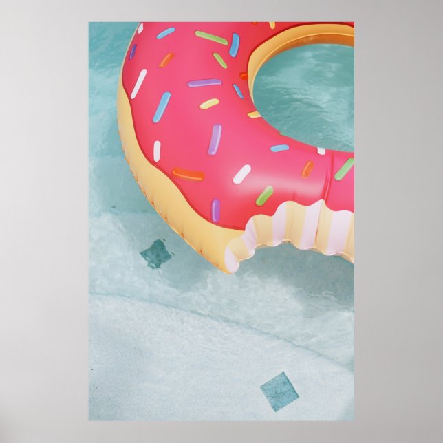 Pink inflatable donut floater poster (Front)