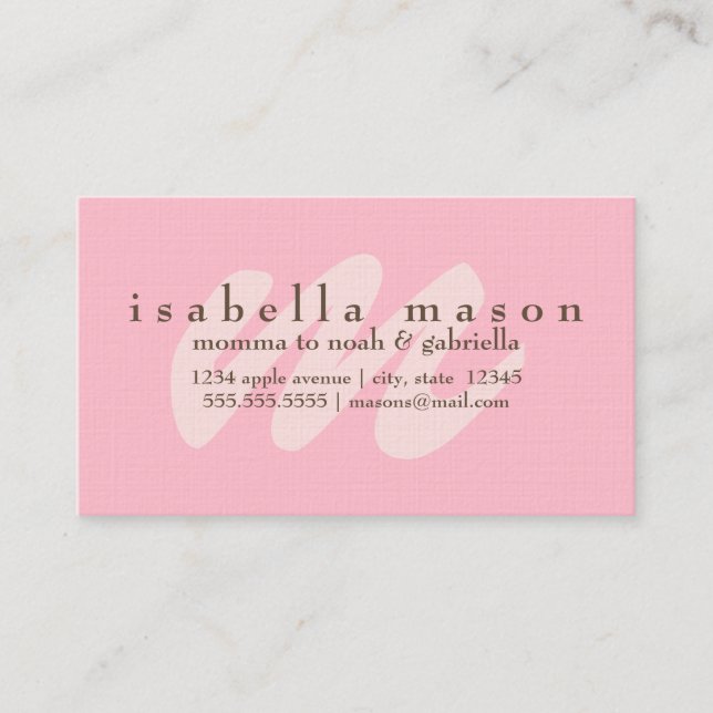 Pink Initial | Mommy Card (Front)