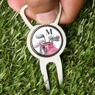 Pink Initial Monogram Divot Tool