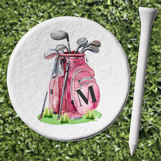 Pink Initial Monogram Golf Tees (Pink Initial Monogram Golf Tees)