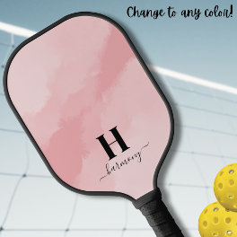 Pink Initial Monogram Pickleball Paddle
