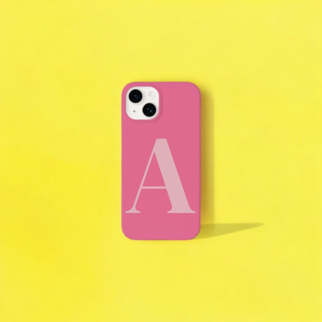 Pink Initial Name Personalized Monogram Design Case-Mate iPhone Case (Creator Uploaded)