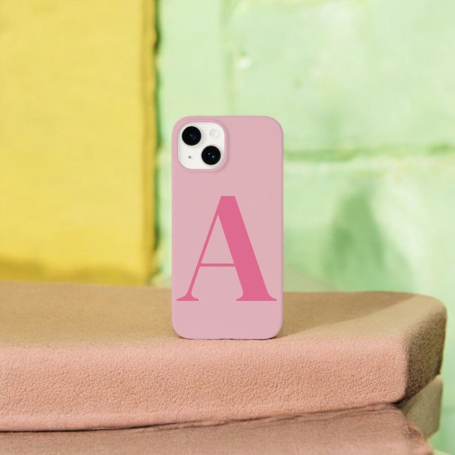Pink Initial Name Personalized Monogram Design Case-Mate iPhone Case (Creator Uploaded)