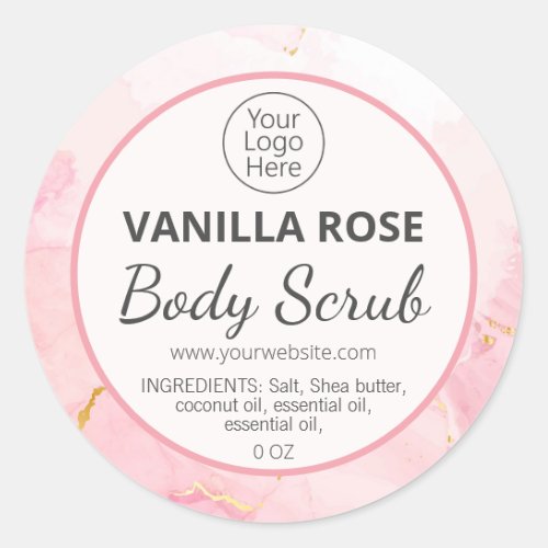 Pink Ink Body Scrub Product Labels