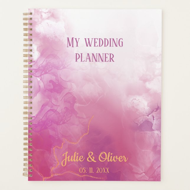 Pink ink custom name wedding planner (Front)