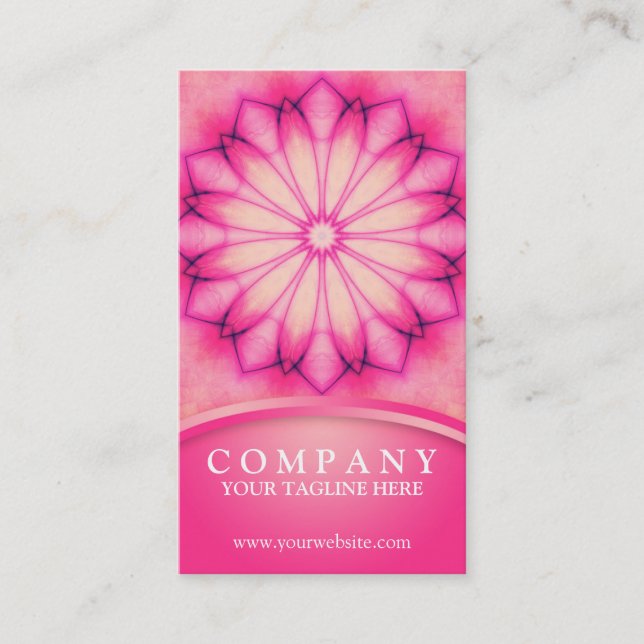 Pink Ink Mandala Business Card (Front)