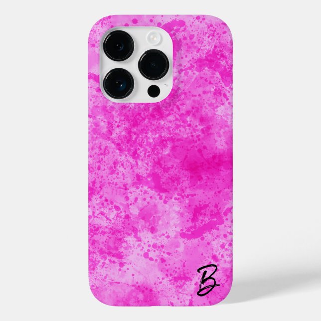 Pink Ink Mess Personalized Phone Case (Back)