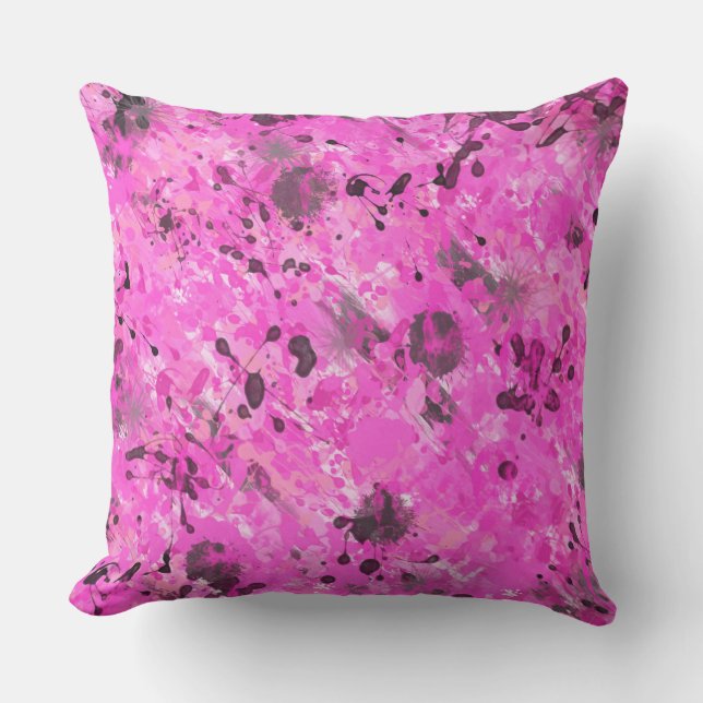 Pink Ink Outdoor Pillow (Front)