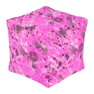 Pink Ink Outdoor Pouf
