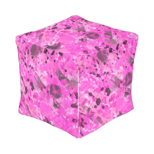 Pink Ink Outdoor Pouf