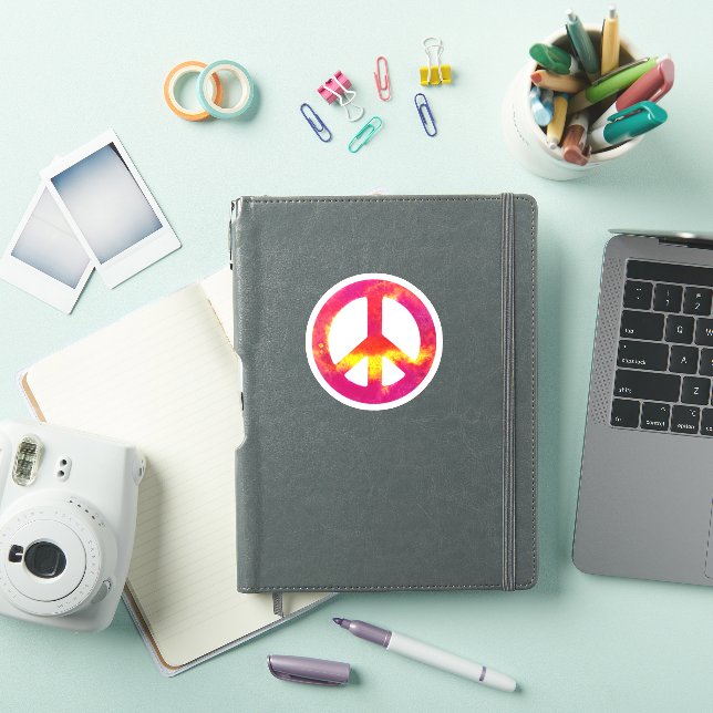 Pink Ink Peace Sign Sticker (iPad Cover)