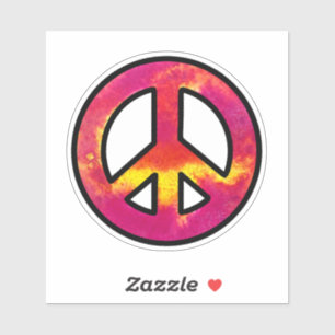 Pink Ink Peace Sign Sticker