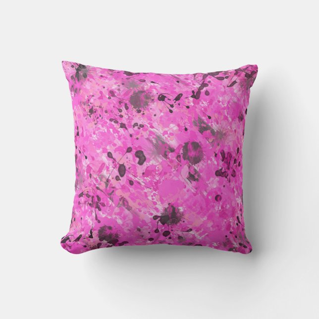 Pink Ink Throw Pillow (Front)