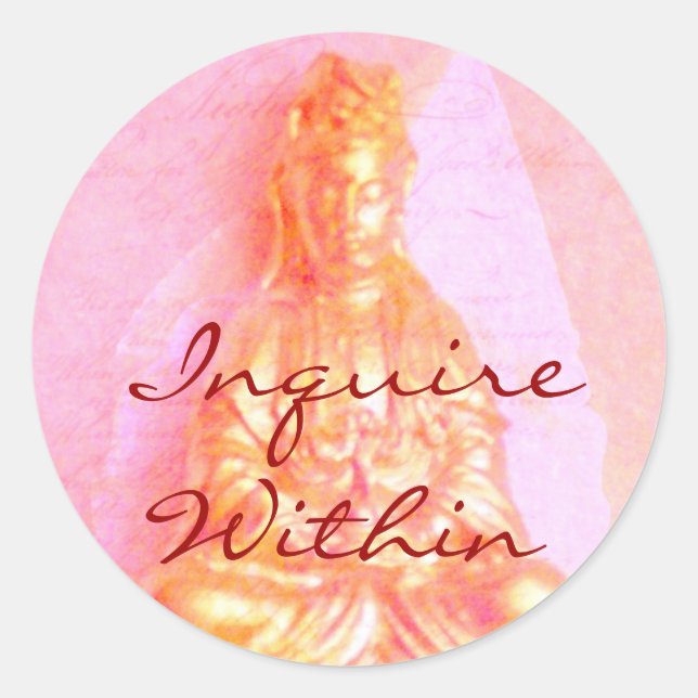 Pink Inquire Within sticker (Front)