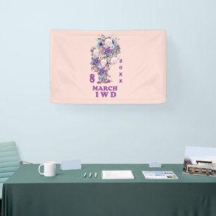 Pink international women's day 2025 banner