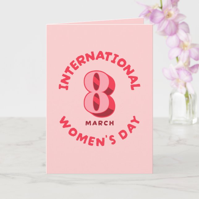 Pink International Women's Day 8th March Card (Orchid)