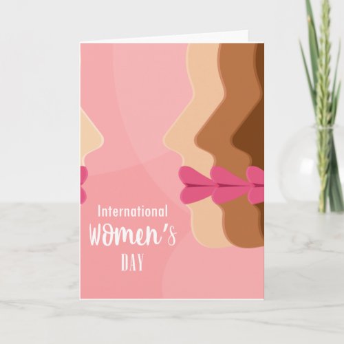 pink international womens day card