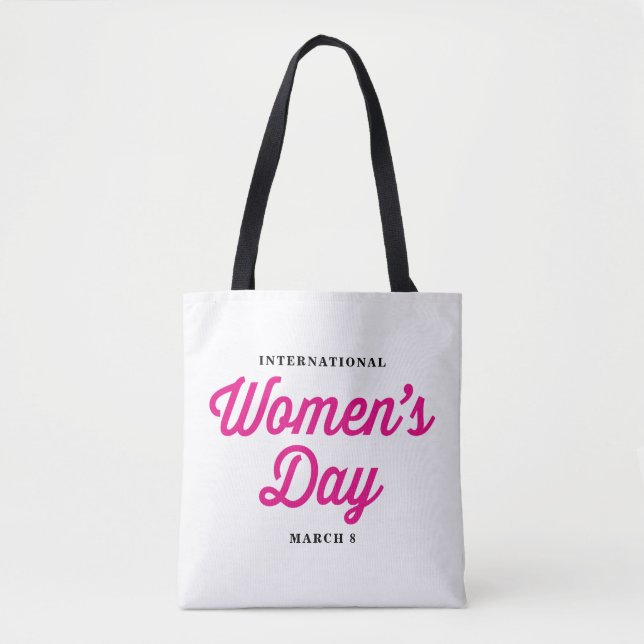 Pink International Women's Day Statement Tote Bag (Front)