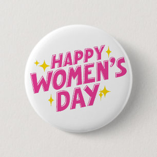 Pink International Women's Day Typography Button